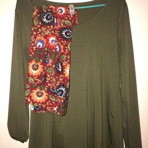 One side leggings. Medium top